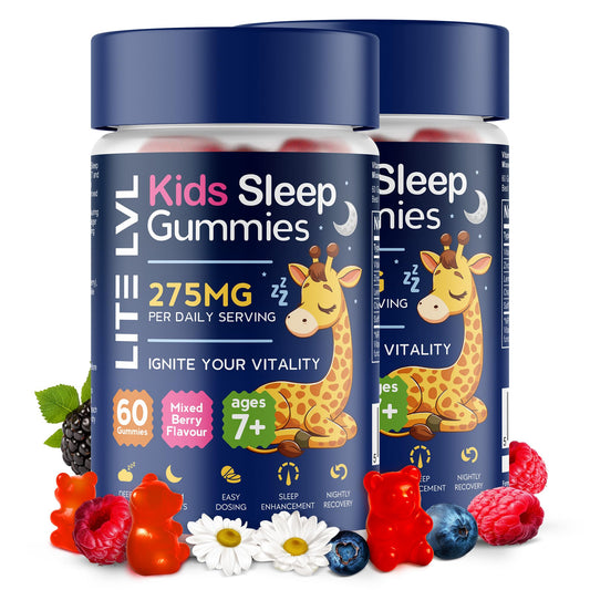 LITE LVL Twin Pack - 60 x Kids Sleep Gummies - Mixed Berry Flavoured Sleep Gummies for Kids