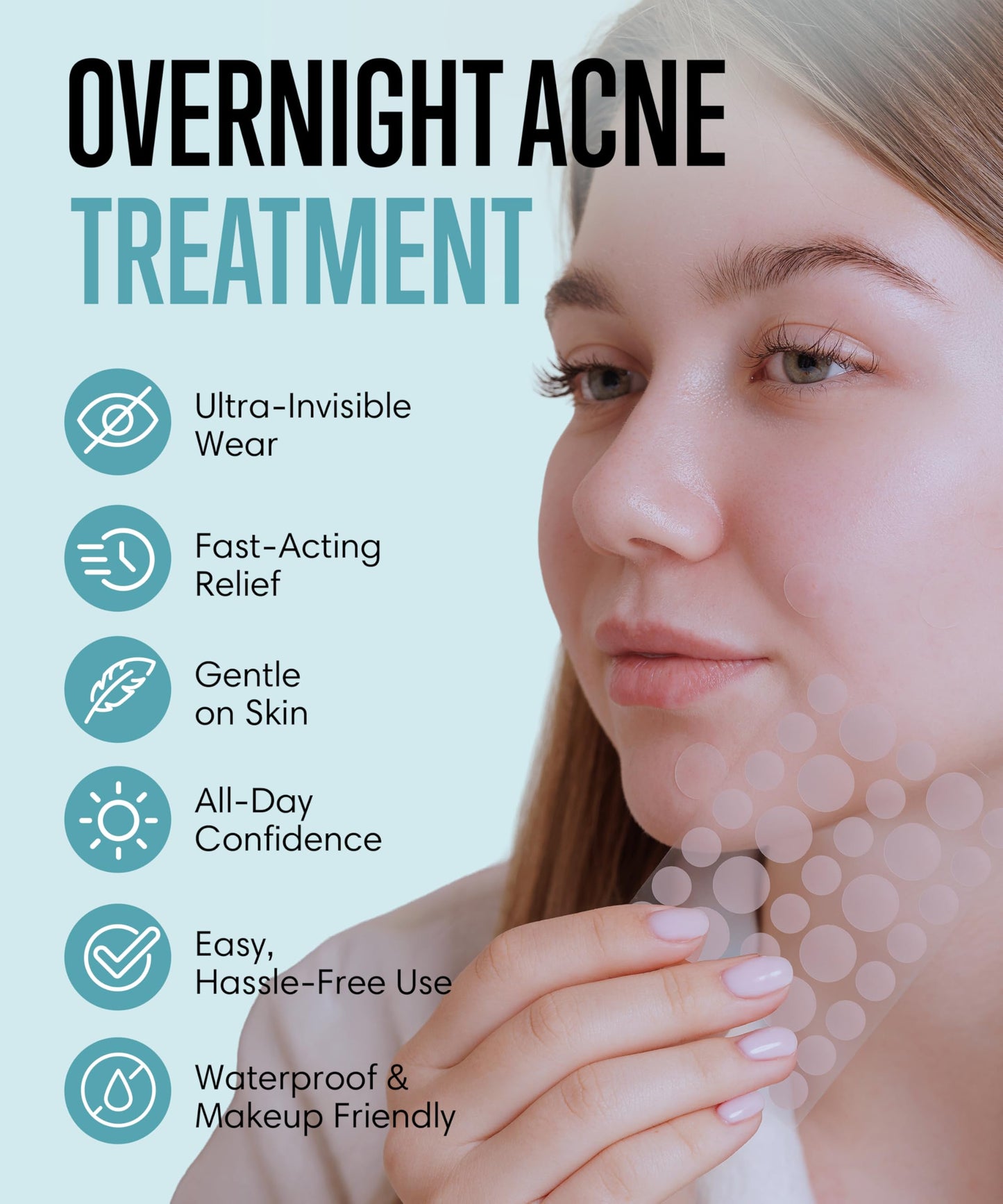 Absorbzit - The Overnight Hydrocolloid Pimple Patches, Thick & Durable Spot Patches, Vegan & Cruelty-Free Acne Treatment - 36 Nighttime Patches