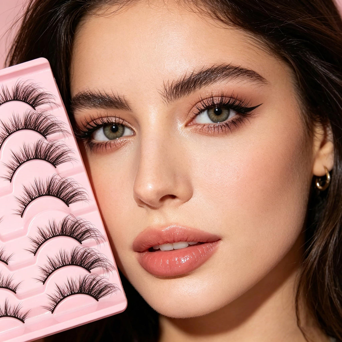 KANGSIT Eyelashes Faux Mink Fox Eye Natural Looking Russian Lashes Strip D Curly Fluffy Multi-layers Eyelash Wispy Cat Eye Lash Pack 10 Pairs (3DMAO-3)