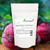 Nutrics® Beetroot Extract 20:1 11000mg Extract V Capsules 20:1 Vegan Capsules- Beta Vulgaris Strong Supplement - Suitable for Vegan Vegetarian Halal & Kosher Diet - 30 Capsules (1 Month supply)