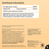 Nutravita Vitamin D3 4000 iu - 400 High Strength Easy to Swallow Premium Softgels - Over A Year's Supply - Max Strength Vitamin D3 Cholecalciferol Supplement - Manufactured in The UK