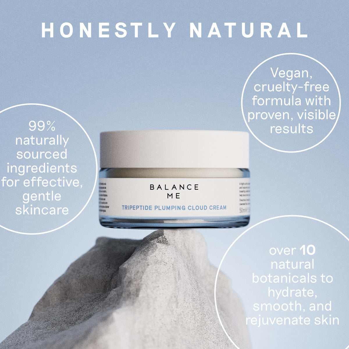 Balance Me Tripeptide Plumping Cloud Cream 50ml, Face Moisturiser for Day and Night Use with Ceramides and Hyaluronic Acid, Collagen For Anti Aging and Anti Wrinkle