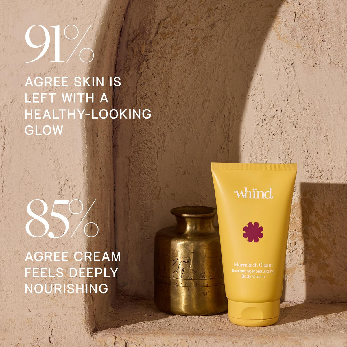 WHIND whind Marrakech Gleam Illuminating Body Cream – Jelly Body Butter Moisturizer that Instantly Hydrates and Nourishes with Vitamin C – 150ml