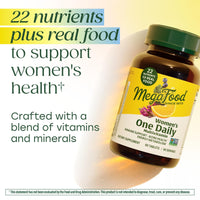 MegaFood Womens Multivitamin One Daily - Multivitamin for Women - Vitamin C, Vitamin D, Iron & B Vitamins - Bone, Energy Metabolism & Immune Support - Vegetarian, GlutenFree - 60 Tablets, 60 Servings