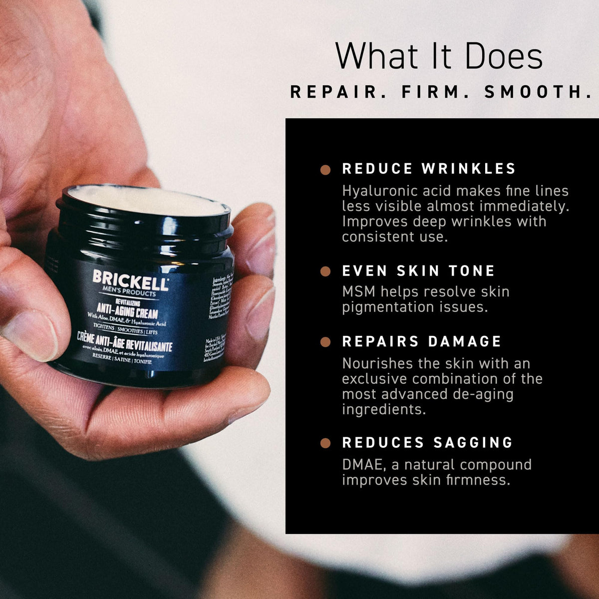 Brickell Men's Products Brickell Men's Revitalizing Anti-Aging Cream For Men, Natural & Organic Anti Wrinkle Night Face Cream, 59 mL, Unscented