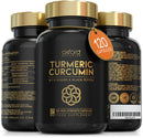 Advanced Turmeric Capsules High Strength 3000mg, Ginger & Black Pepper | ONE per Day | 4 Month Supply | Turmeric and Black Pepper Capsules Locally Made in UK | Turmeric Powder Joint Care Supplements