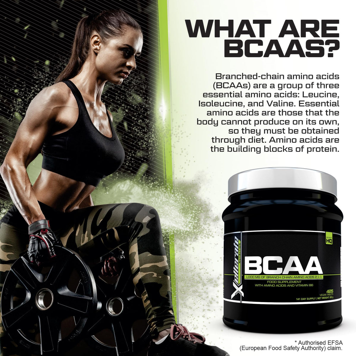 Xellerate NUTRITION BCAA Amino Acid Tablets - 3000mg per Serving - 425 Vegan Tablets not Capsules or Powder - Supplement with Vitamin B6 2:1:1 - Made in The UK - Xellerate Nutrition
