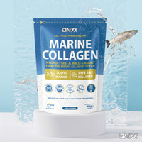 Onyx Marine Collagen Powder 10000mg (Type I & III) | Wild-Caught Arctic Cod | Collagen Supplements for Women & Men | Skin, Hair, Muscles, Joints, Bones (300 Grams [30 Servings])