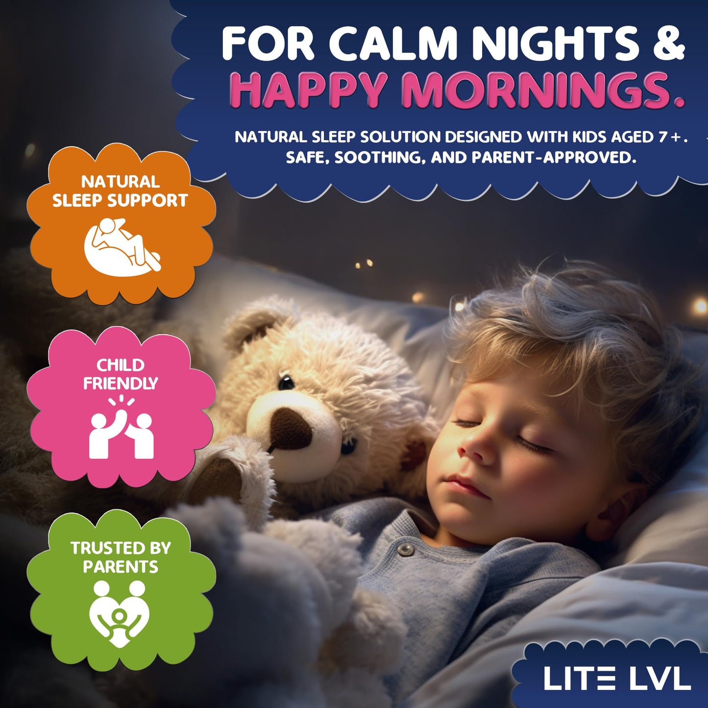 LITE LVL Twin Pack - 60 x Kids Sleep Gummies - Mixed Berry Flavoured Sleep Gummies for Kids
