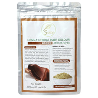 SVATV Brown Henna Hair Colour with Goodness of 9 Herbs | Brown Henna Mehndi for Hair, Make Hair Soft & Shiner Natural Hair Color for Men & Women 227g,08oz