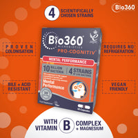 Natures Aid Bio360 Pro-Cognitiv (10 Billion Bacteria), from Natures Aid, Mental Performance, 60 Capsules