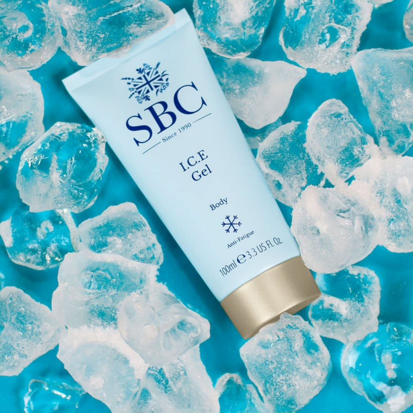 SBC Skincare I.C.E. Gel - 100ml | Cooling Relief for Tension and Fatigue | Cooling Gel with Camphor and Menthol | Vegan Friendly Sports Gel | Energising Cooling Gel