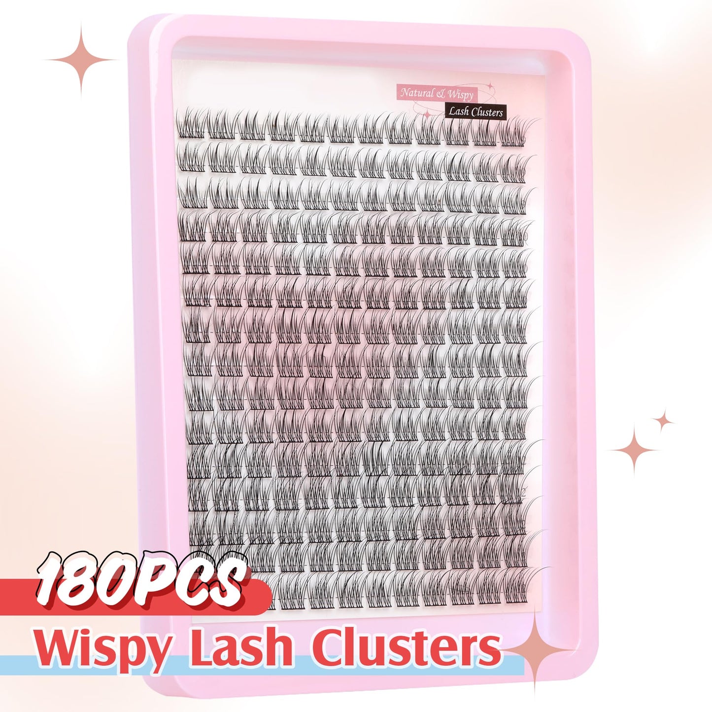 PHKERATA Wispy Cluster Lashes Natural Individual Eyelashes 180Pcs 9-12MM Lashes Individual Cluster Short Wispy C Curl Eyelash Clusters 9-12MM Super Thin Band Eyelashes