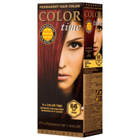COLOR TIME | Permanent Gel Hair Dye Ruby Dream Color 66 | Enriched with Royal Jelly and Vitamin C | Permanent Hair Color | Covers Gray Hair | 100 ML