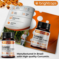 Brightcaps MSM (Methylsulfonylmethane) with Turmeric Full Spectrum Curcumin (95% Curcuminoids) & Vitamin C | Joint Care Support | 1000mg Sofgels