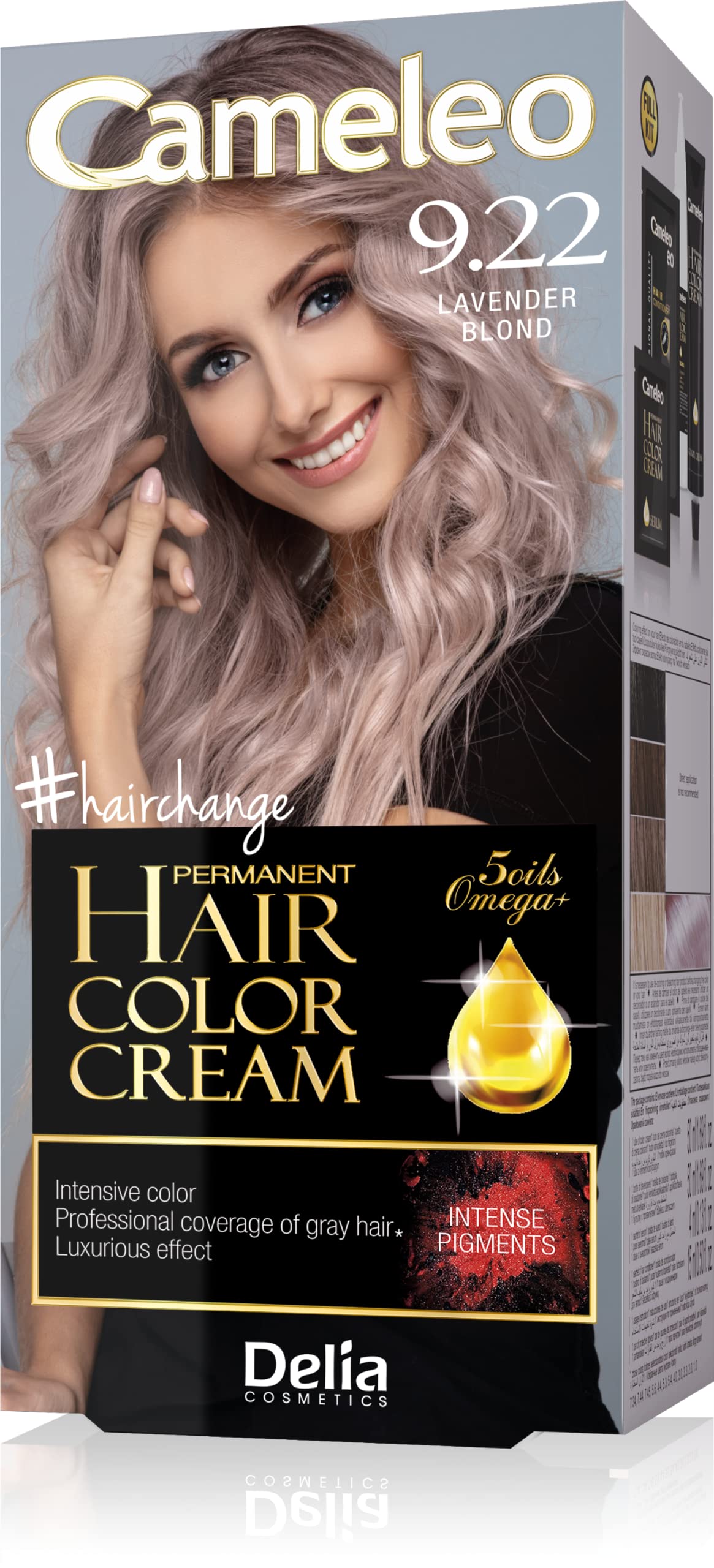 Delia Cosmetics Cameleo - Permanent Hair Colour Cream - Lavender Blonde - Intensive Color & Protection - 5 Oils + Omega Plus Acids - Professional, Luxurious Hair Dye - Full Kit