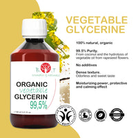 B.O.T cosmetic & wellness Pure Liquid Vegetable Glycerine Certified Organic BIO Glycerol Coconut Derived 100% Natural Moisturiser Skin Hair 100 ml / 3.51 fl.oz Premium Pharmaceutical Grade Vegan No GMO