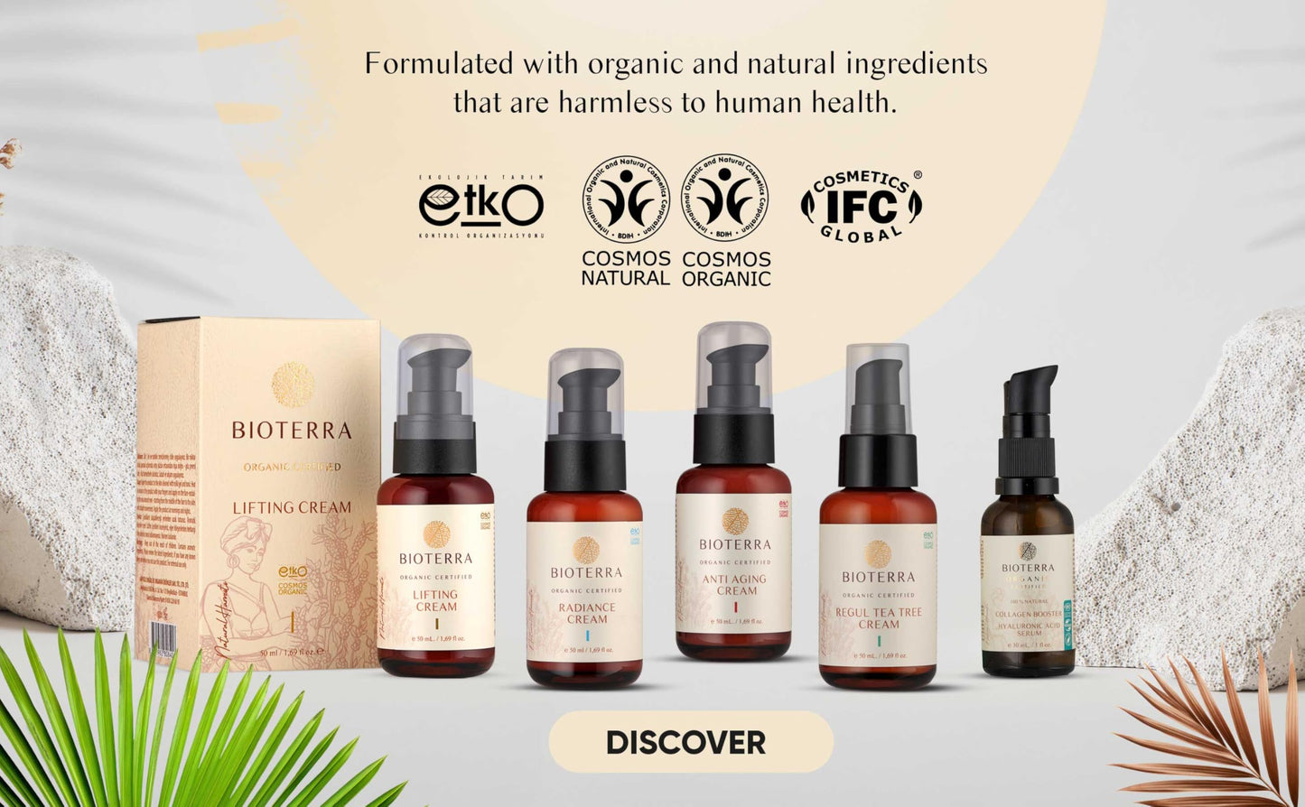 Bioterra Organic Collagen Booster Intense Anti-Aging Cream, Natural Ingredients, Face Moisturiser for Ultimate Glow, Cruelty-Free, 50 ml