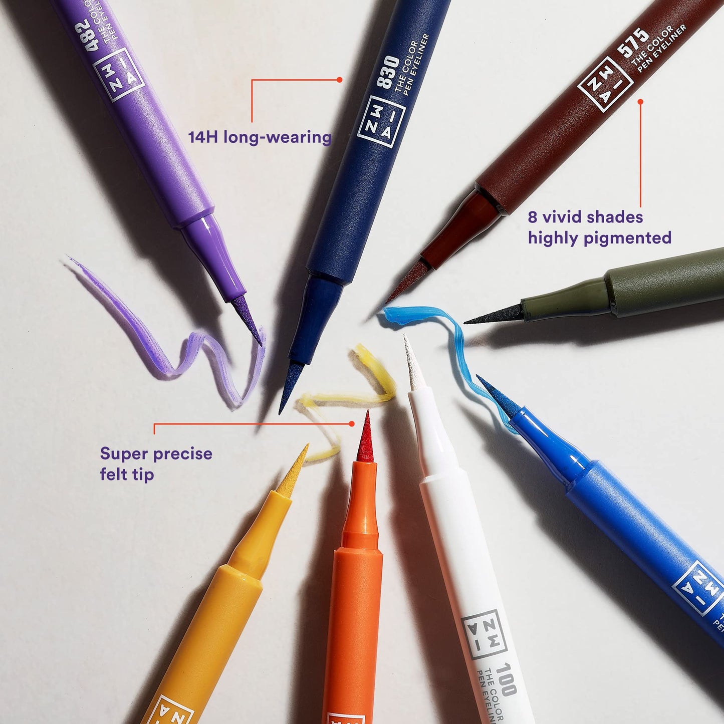 3INA MAKEUP - The Color Pen Eyeliner 850 - Blue Liquid Eyeliner 10h Longwear - Precise Felt Tip Matte Liner Sensitive Eyes