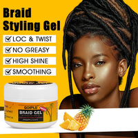 WOZUTUNT Strong Hold Braiding Gel for Twists, Locs, Edges, Cornrows - with Hair Combs for Effortless Styling - No Flake, High Shine, Smoothing, Tames Frizz Braid Gel & Edge Control 8.8 OZ