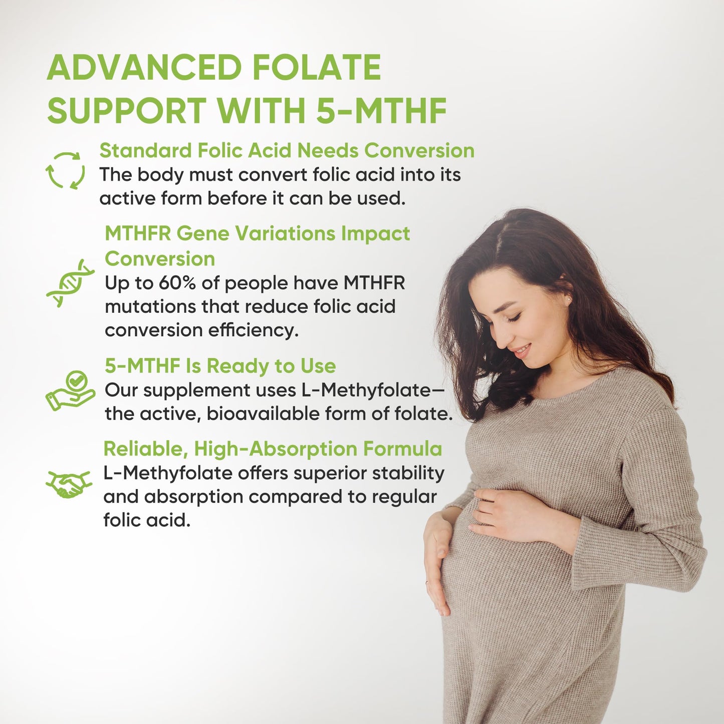 Freak Athletics Folate 1000mcg (L-Methylfolate) 120 Capsules, 5-MTHF Active Form of Folic Acid/Vitamin B9, UK Made