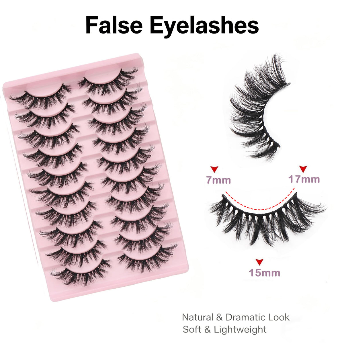 KANGSIT Eyelashes Faux Mink Fox Eye Natural Looking Russian Lashes Strip D Curly Fluffy Multi-layers Eyelash Wispy Cat Eye Lash Pack 10 Pairs (3DMAO-9)