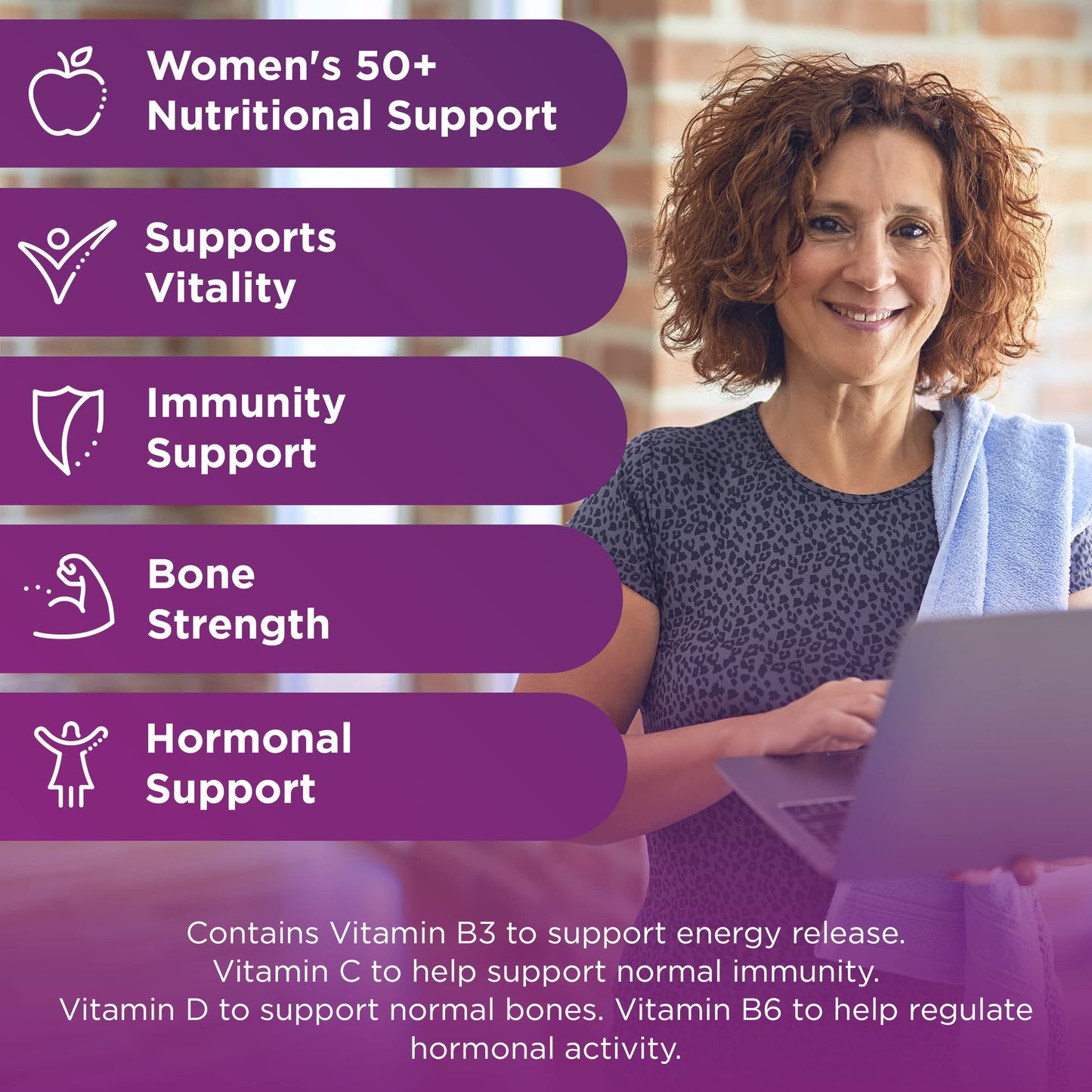 Centrum Women 50+ Multivitamin & Mineral Tablets, 24 essential nutrients including Vitamin D, Complete Multivitamin Tablets, 30 tablets