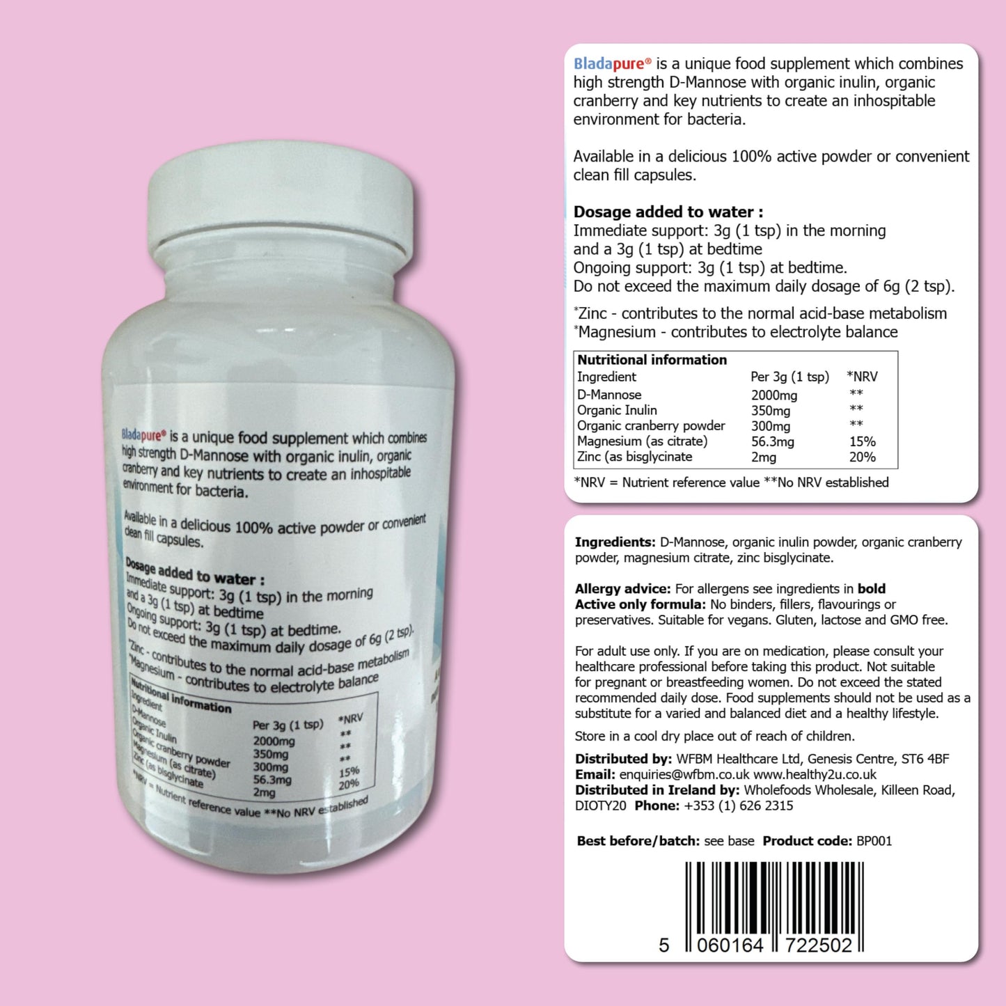 BLADAPURE Bladapure D Mannose High Strength Powder, 90 g