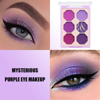 LYNTYAOU Purple Eyeshadow Palette, Pink Make-Up Palettes Shimmer Eye Shadow, Highly Pigmented Matte Shimmering Make up Set, 6 Colour Waterproof Longlasting Eye Shadow Palette