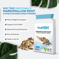 Health4All Marshmallow Root 500mg per Capsule, 90 Capsules, Digestive Health Support