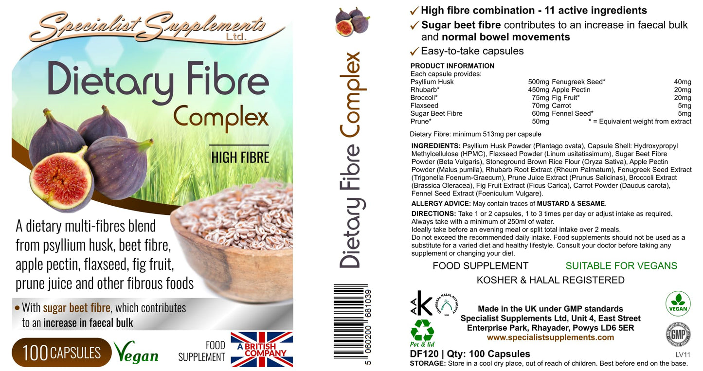 Specialist Supplements Dietary Fibre Complex, 100 Capsules