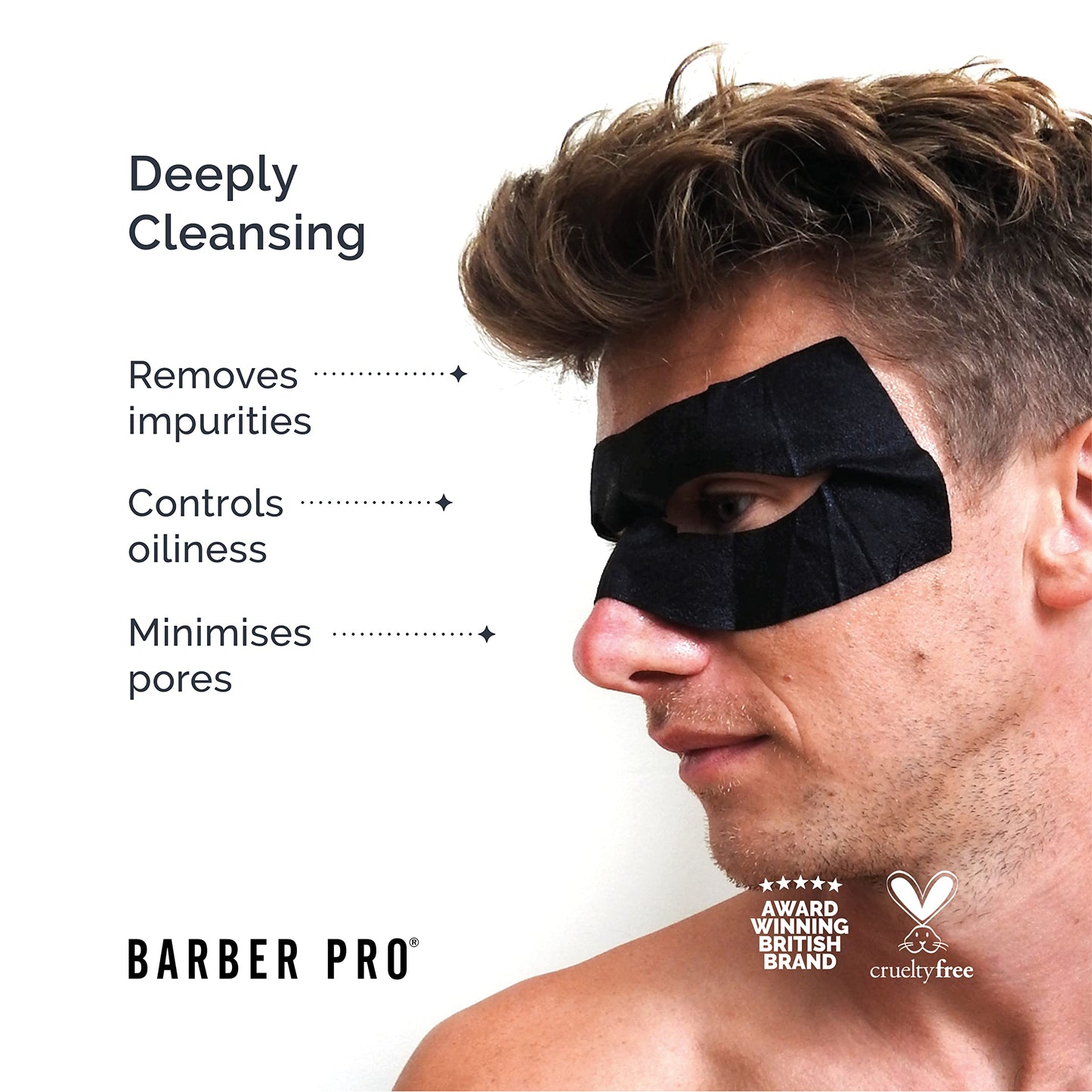 BARBER PRO SUPER EYE MASK Mens Face Mask Detox Hydrate Moisturising Bamboo Sheet Natural Skincare For Puffy Eyes & Dark Circles Vegan Multi Award Winning Brand