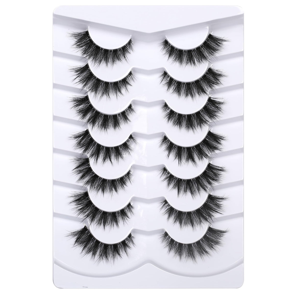 Himirell False Eyelashes 6D Lightweight Natural Comfortable 7-14 mm Demi Wispy Cat Eye Lashes Clear Band Daily Eyelashes Strips Fluffy Soft Fake Eyelashes Packs