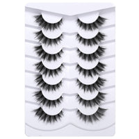 Himirell False Eyelashes 6D Lightweight Natural Comfortable 7-14 mm Demi Wispy Cat Eye Lashes Clear Band Daily Eyelashes Strips Fluffy Soft Fake Eyelashes Packs