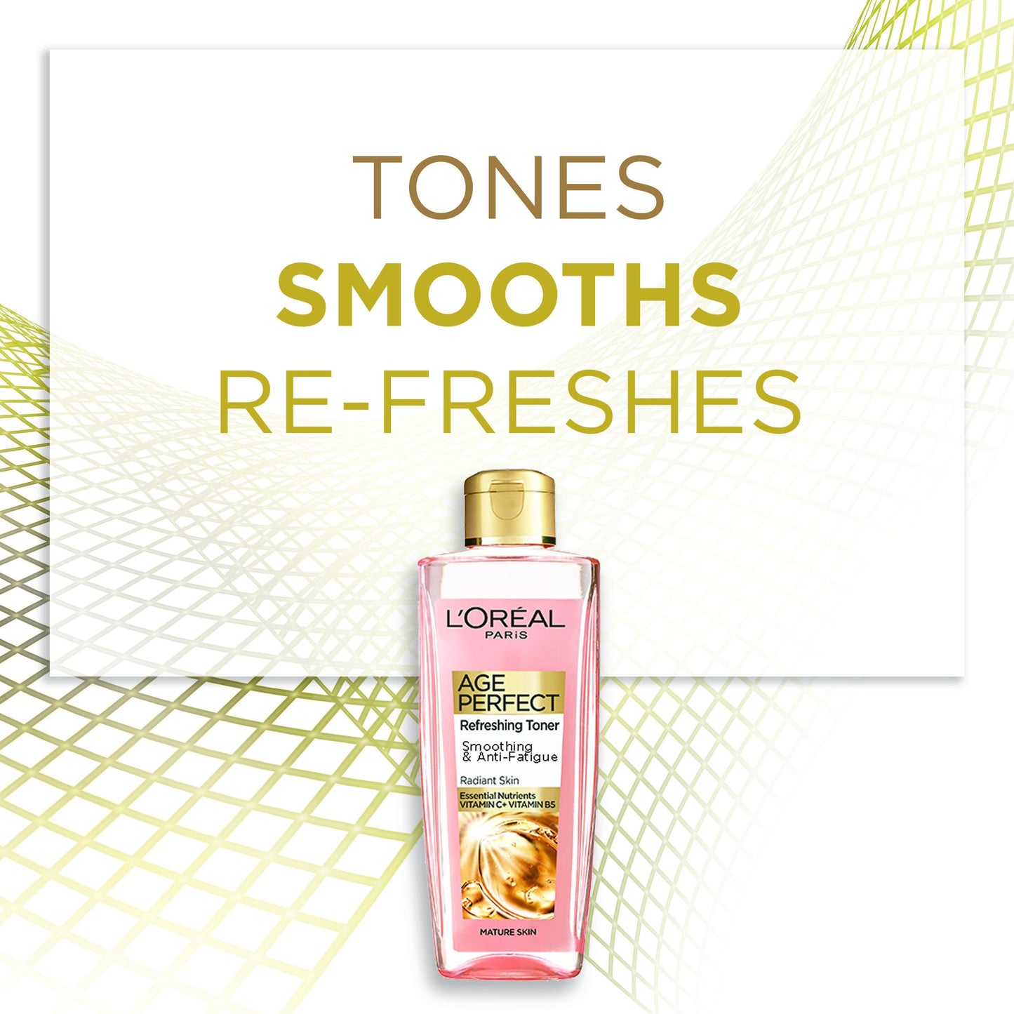 L'Oreal Paris Age Perfect Smoothing and Anti Fatigue Vitamin C Refreshing Toner, Black, Ultra-Invigorating Formula Exfoliates, Smooths, and Energizes the Skin, 200 ml (Pack of 1)