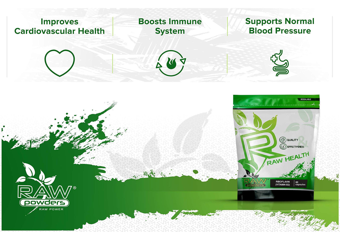 Riboflavin 100 mg 60 Tablets High Strength - Vegan Vitamin b2 riboflavin Supplement - Non-GMO & Gluten-Free - Helps with Tiredness and Fatigue, Supports Energy Levels by Raw Powders