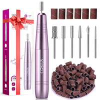 COSLUS Electric Nail Drill, Nail Files for Gel Acrylic Nature Nails, Adjustable Speed 0-20000RPM, Portable Manicure Pedicure Set with 6 Drill Bits 31 Sanding Bands, E File Gifts for Beginner Girl Women Mum