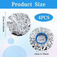 DIVINA VITAE 4 Pieces Aluminum Foil Heat Cap for Deep Conditioning, Reusable Deep Conditioning Hair Cap Heated Shower Cap for Hot Oil Hair Treatment Processing Caps for Hair Dye Cap Tin Foil Hat for Home Salon Use