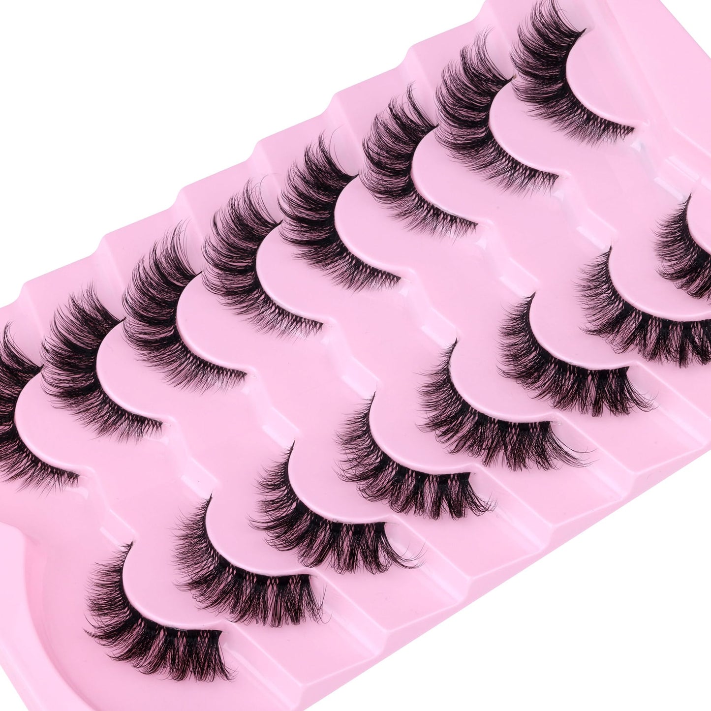 GVEFETIEE Natural Cat Eye False Lashes - Wispy 3D Strip Lashes