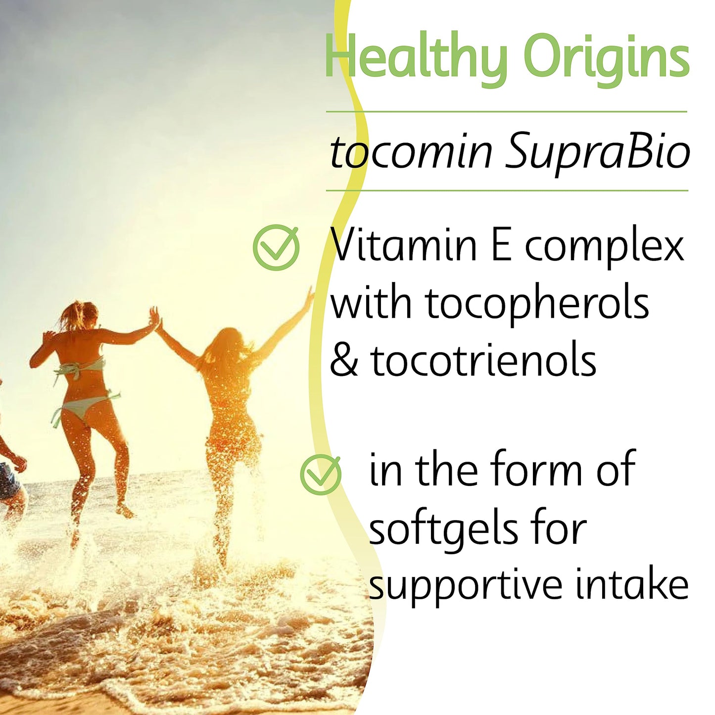 Healthy Origins, Natural Tocomin SupraBio, 50mg, 60 Softgels, Laboratory Tested, Vitamin E, Gluten Free, SOYA Free, Non-GMO