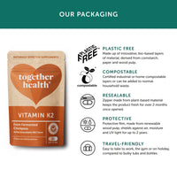 Vitamin K2 – Together Health – Vitamin K2 from Fermented Chickpeas – Highly Biologically Active MK7 Form – Vegan Friendly – Made in The UK – 90 Vegecaps