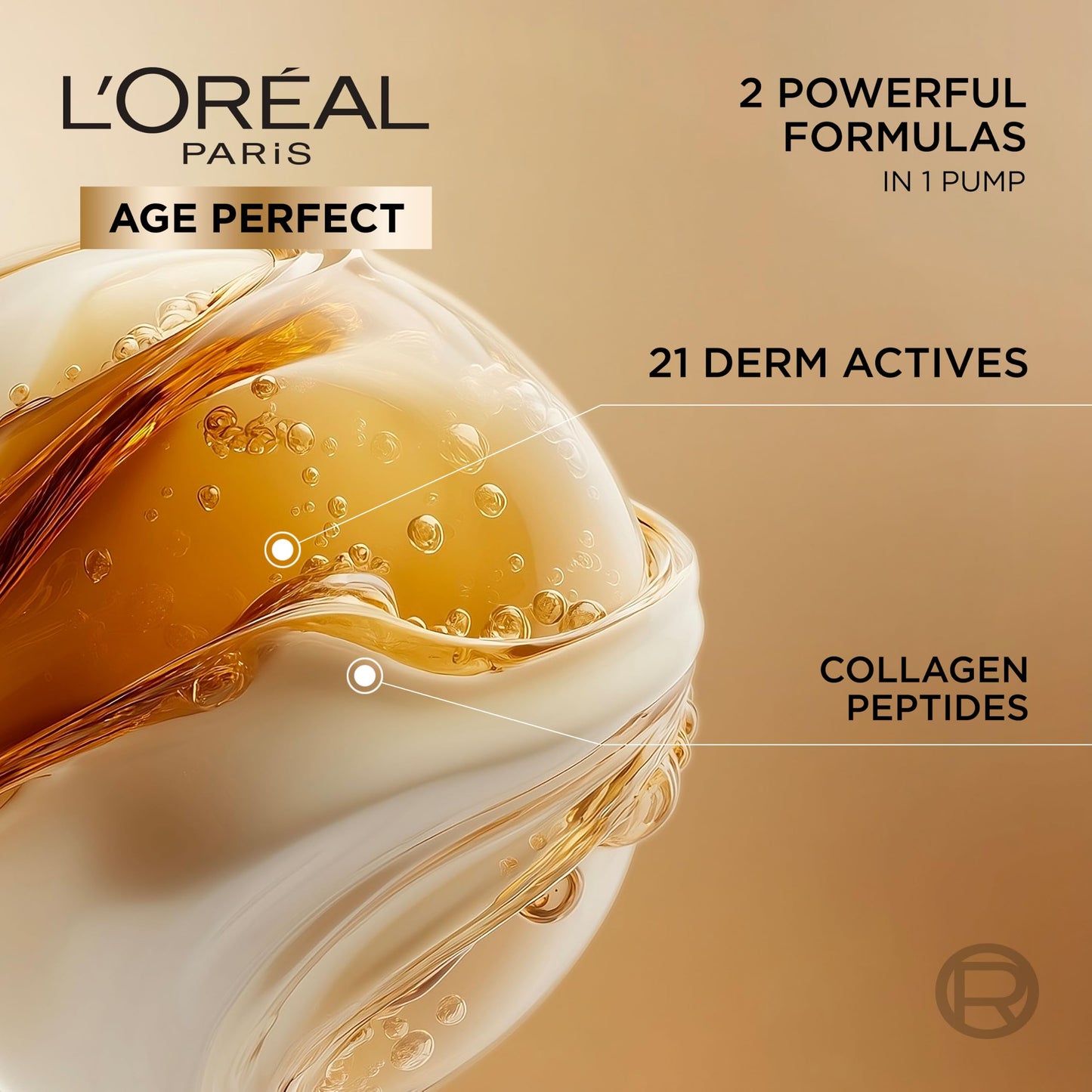 L'Oreal Paris L’Oréal Paris Face Serum, Age Defying Serum Le Duo, Collagen Peptide Booster and Vitamins B3 & C*, Instant Firmness & Radiance, Clinically Proven Reverse Appearance of Upto 5 Years of Wrinkles*, 30ml