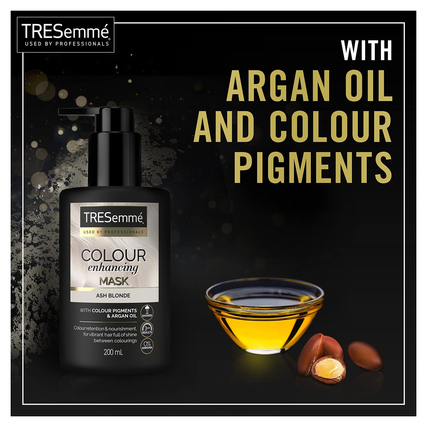 TRESemmé Ash Blonde Colour Enhancing Hair Mask with colour pigments & argan oil for a vibrant colour with brilliant shine between colourings 200 ml