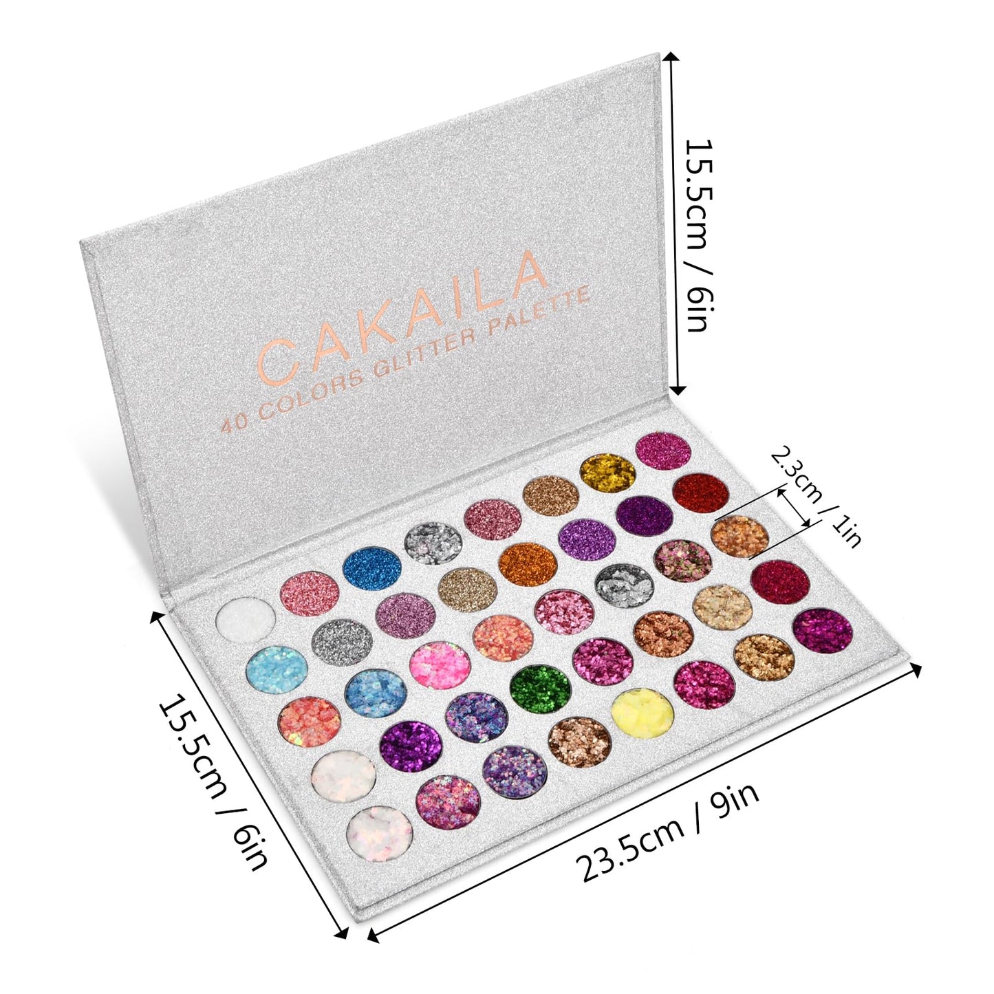 Bezavea 40-Color Eyeshadow Palette with Highly Pigmented Glitters and Shimmers for Day or Night Makeup Looks