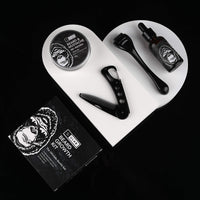 uLab Ultimate Gorilla Beard Growth Kit with Derma Roller, Beard Oil, Beard Balm and Foldable Styling Comb - Gift Set for Men For Beard Growth, Styling and Care - Contains Microneedle Titanium Roller