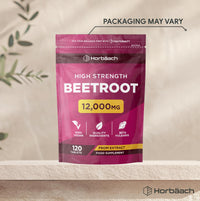 Horbäach Beetroot Tablets 12,000mg | 120 Tablets | High Strength 25:1 Beetroot Extract | Suitable for Vegans and Vegetarians | by Horbaach