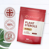 Plant Sterols 800mg Tablets | 90 Count | with Beta-Sitosterol | Vegan and Vegetarian | by Carlyle