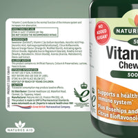 natures aid Natures Aid Chewable Vitamin C 500 mg, Sugar Free, Suitable for Vegans, 50 Tablets