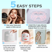 LED Face Mask, Professional Red Light Therapy Mask for Face, Multi-light Modes Skincare at Home, Infrared Face Mask Light Therapy for Acne, Wrinkles, Skin Rejuvenation (White(7 Light Modes))