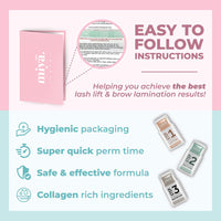 MIYA LASH 2 in 1 Lash Lift & Brow Lamination Lotion Set | Sachet Refill for Lash Lift Kit & Eyebrow Perm | Fast Acting 3-Step Lifting, Setting Lotions with Nutrition Serums | 10 Treatments | Salon Use
